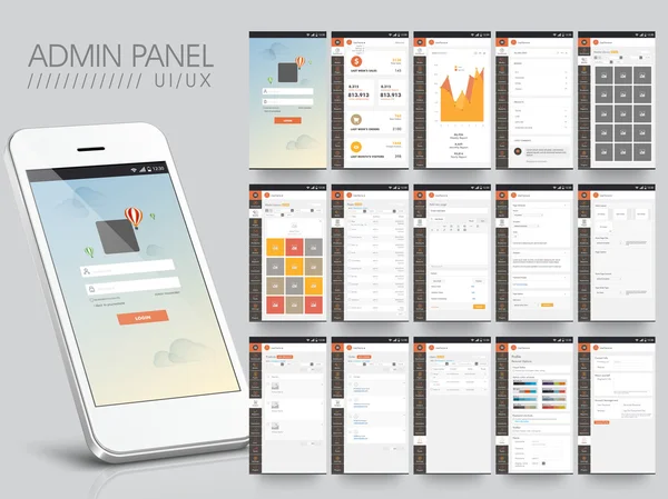 Panel de administración Diseño de interfaz de usuario . — Archivo Imágenes Vectoriales
