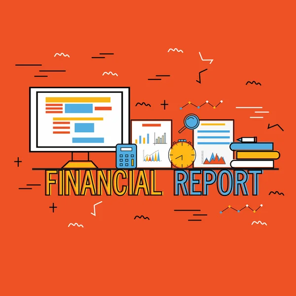 Elementos infográficos para Relatórios Financeiros de Negócios . — Vetor de Stock