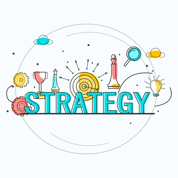 Elementos infográficos para el concepto de estrategia empresarial . — Vector de stock