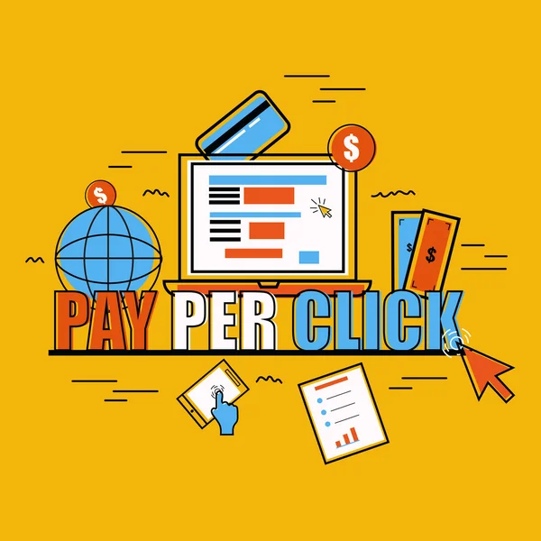 Elementos infográficos para o conceito Pay Per Click . — Vetor de Stock