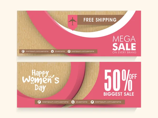 Sale web header or banner for Women's Day. — ストックベクタ