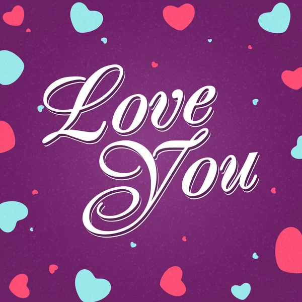 Texto con estilo Love You para la celebración del Día de San Valentín . — Vector de stock