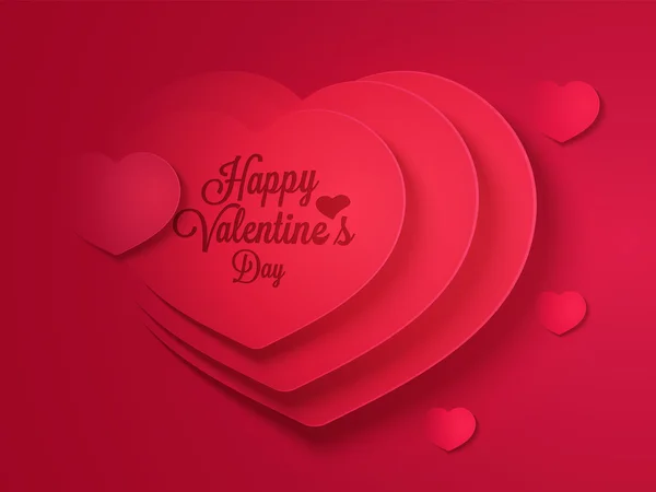 Beautiful pink hearts for Valentine's Day celebration. — Stockvector