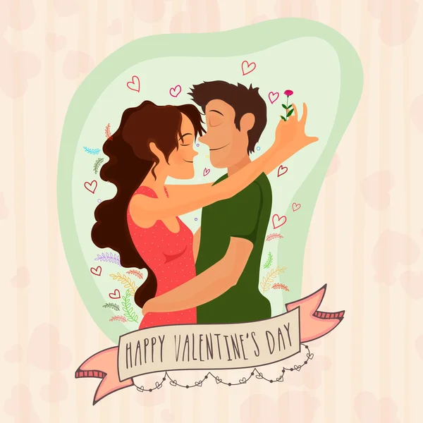 Tarjeta de felicitación para la celebración del Día de San Valentín . — Vector de stock