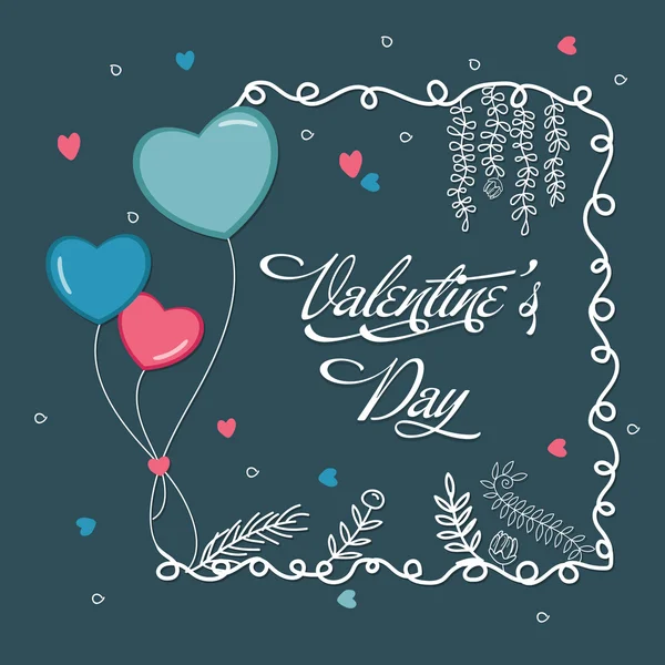 Tarjeta de felicitación para la celebración del Día de San Valentín . — Vector de stock