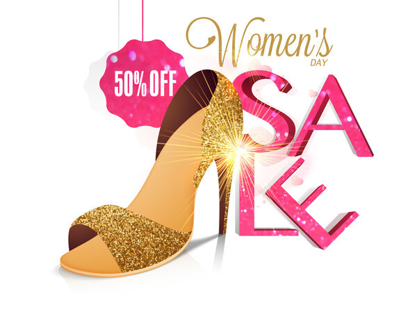 Sale poster, banner or flyer for Women's Day.