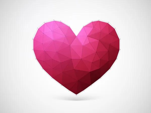 Corazón de origami para la celebración del Día de San Valentín . — Vector de stock