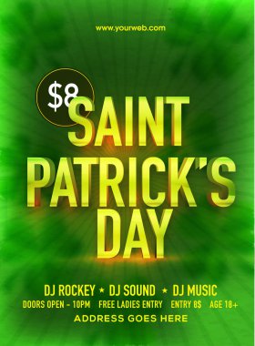 Pamphlet, Banner or Flyer for Patrick's Day Celebration.