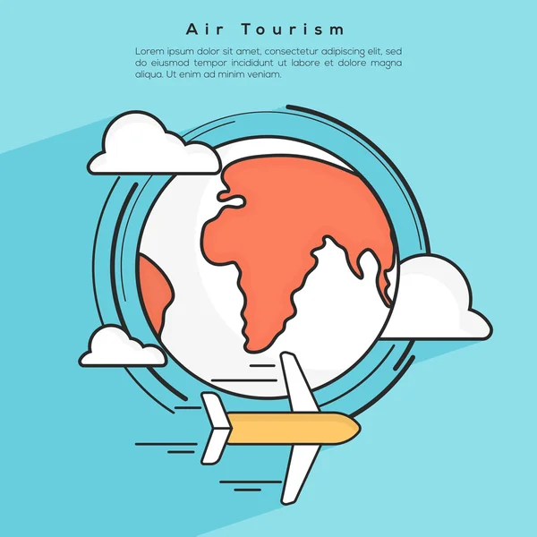 Concepto Air Tour con plano . — Vector de stock