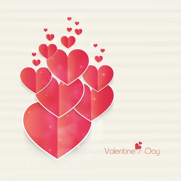 Elegant paper hearts for Valentine's Day celebration. — Stockvector