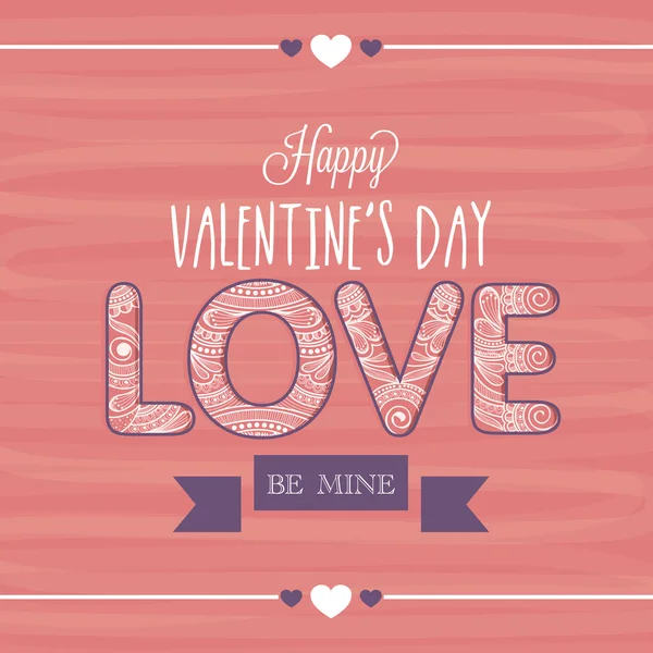 Tarjeta de felicitación para la celebración del Día de San Valentín . — Vector de stock