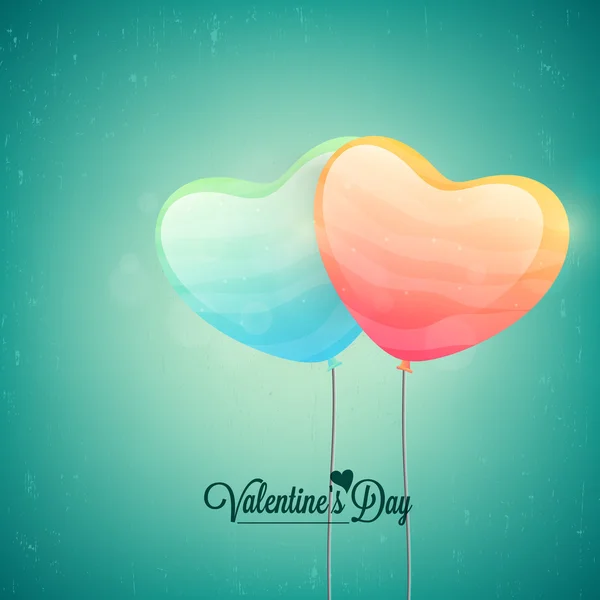 Szív alakú lufi, Valentin-nap. — Stock Vector