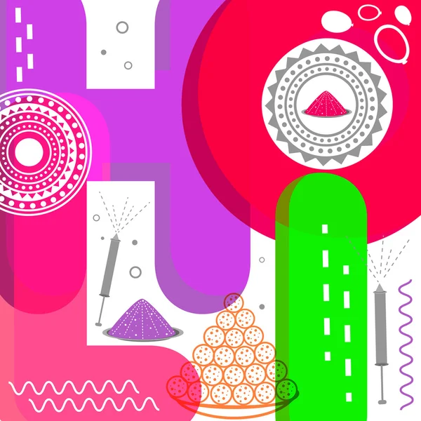 Stylish colourful text for Holi Festival celebration. — ストックベクタ