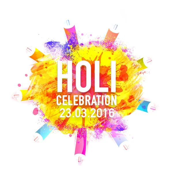 Cartão de Convite para a celebração do Festival Holi . —  Vetores de Stock