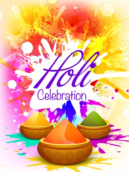 Pamphlet, Flyer or Banner for Holi celebration. — Stock Vector