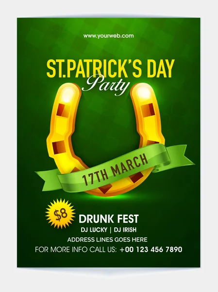 Pamphlet, Banner or Flyer for Patrick's Day. — Stock Vector