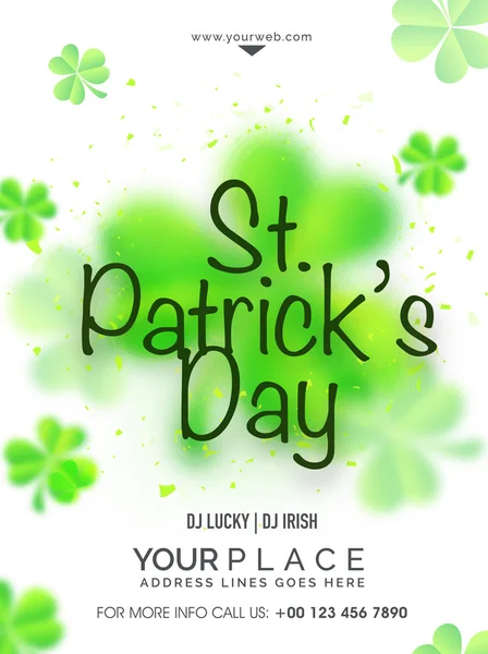 Pamphlet, Banner or Flyer for Patrick's Day concept. — Stock Vector