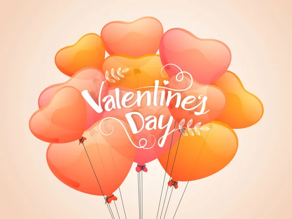 Heart shaped balloons for Valentine's Day. — Stock Vector