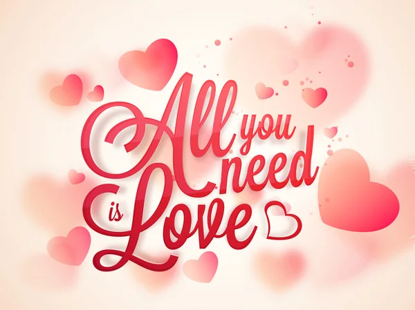 Stylish text with hearts for Valentine's Day celebration. — стоковий вектор