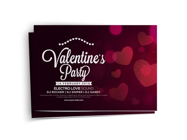 Invitation card for Valentine's Day celebration. — Stok Vektör