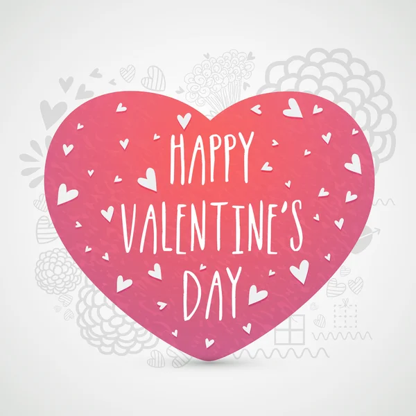 Roze hart voor Valentine's Day viering. — Stockvector