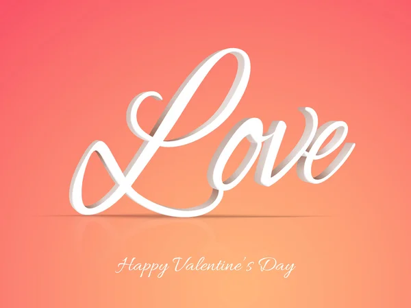 Texto 3D Amor para o Dia dos Namorados . — Vetor de Stock