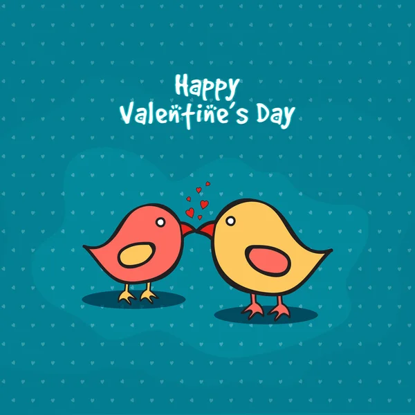 Lindo amor aves pareja para el día de San Valentín . — Vector de stock