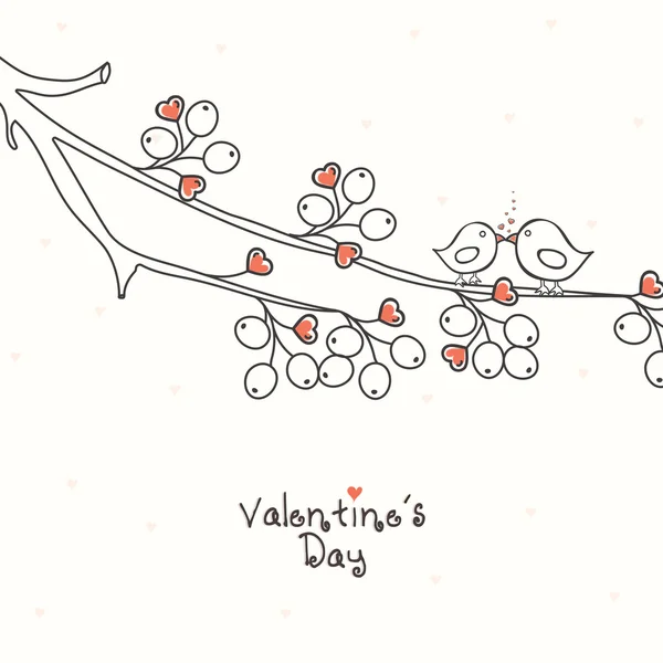 Cute love birds couple for Valentine's Day. — Stock vektor