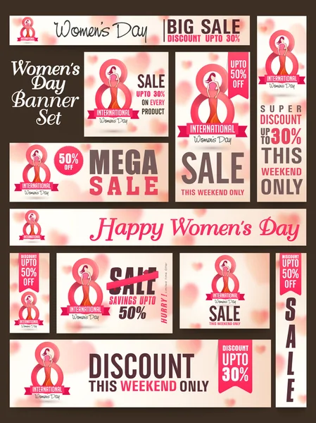 Venta de Banner de Redes Sociales para el Día de la Mujer . — Vector de stock