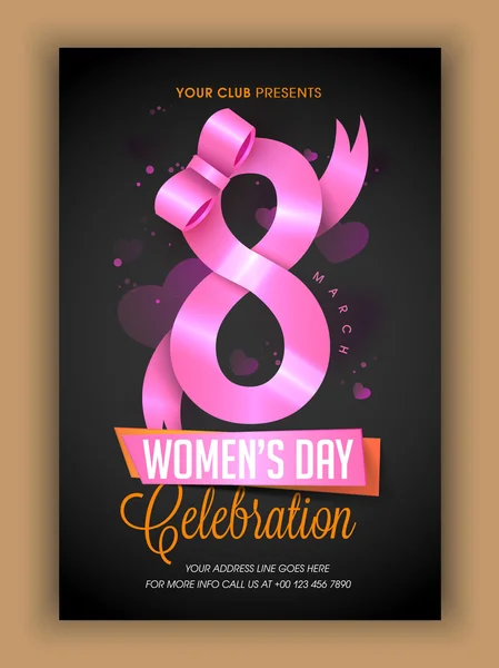 Vorlage, Banner oder Flyer zum Frauentag. — Stockvektor