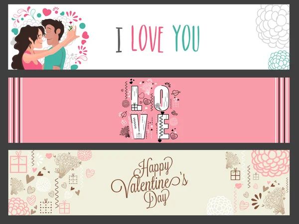 Web header or banner for Valentine's Day. — Stock Vector