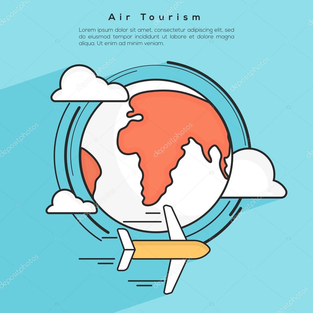 Air Tour concept with plane.