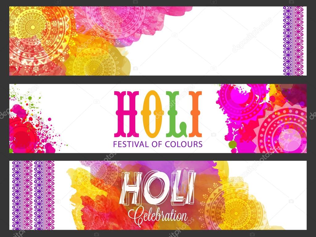 Website header or banner for Holi celebration.