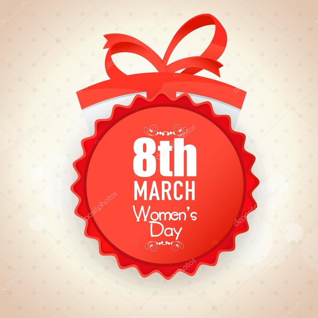 Glossy badge for Women's Day celebration.