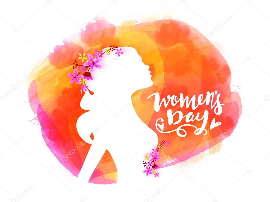 Greeting card design for Women's Day celebration.