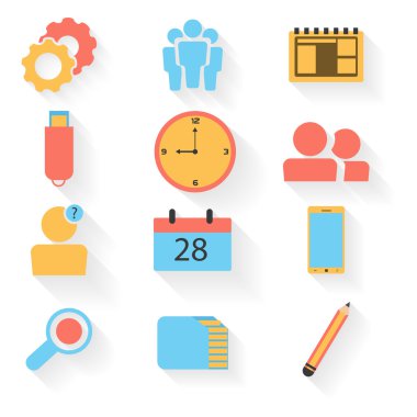 İş için renkli öğeleri.