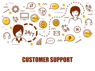 Infographic elements for Customer Support company. clipart