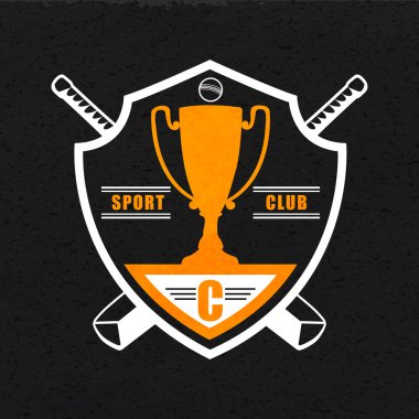 Sticker, tag or label design for Sport club. clipart