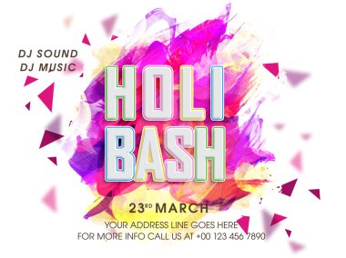 Invitation Card design for Holi celebration.