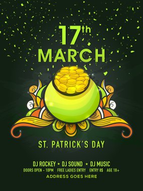 Pamphlet, Banner or Flyer for Patrick's Day party.