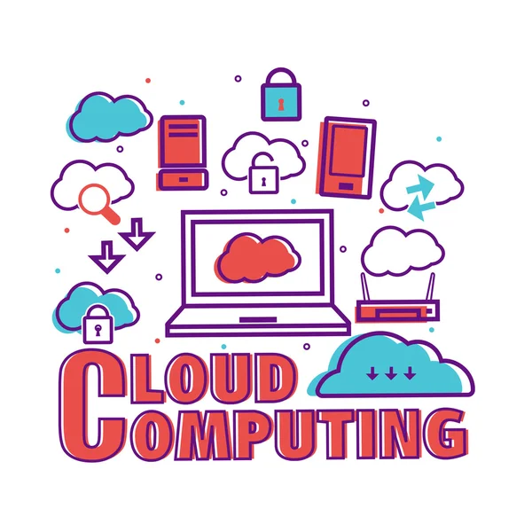 Éléments d'infographie pour le cloud computing . — Image vectorielle