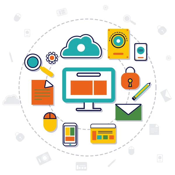 Elementos de Infografía de Negocios Planos . — Vector de stock