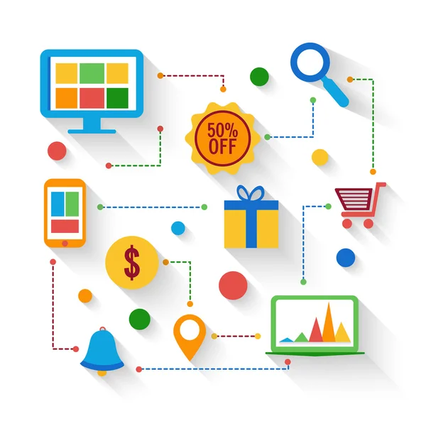 Online winkelen, Infographic elementen. — Stockvector