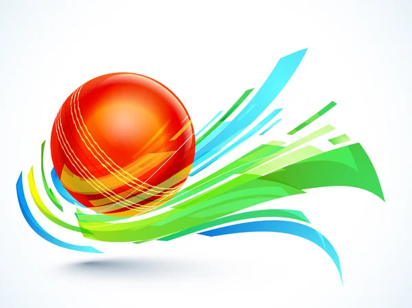 Glossy Ball for Cricket Sports concept. — Stock Vector