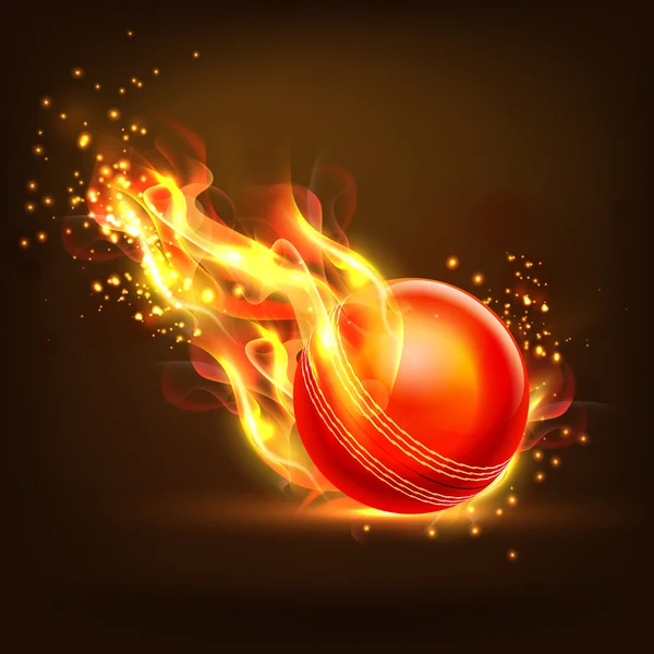 Glossy Ball for Cricket Sports concept.