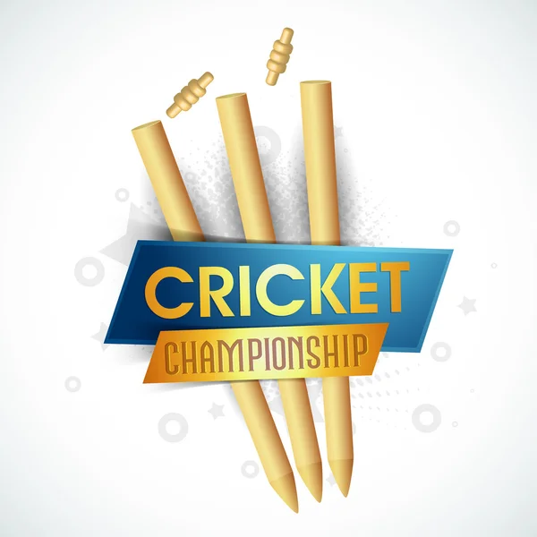 Wicket Stumps pour le concept de Championnat de cricket . — Image vectorielle