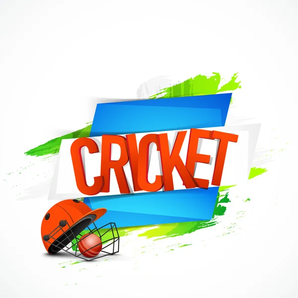 Texto brilhante para Cricket Sports conceito . — Vetor de Stock
