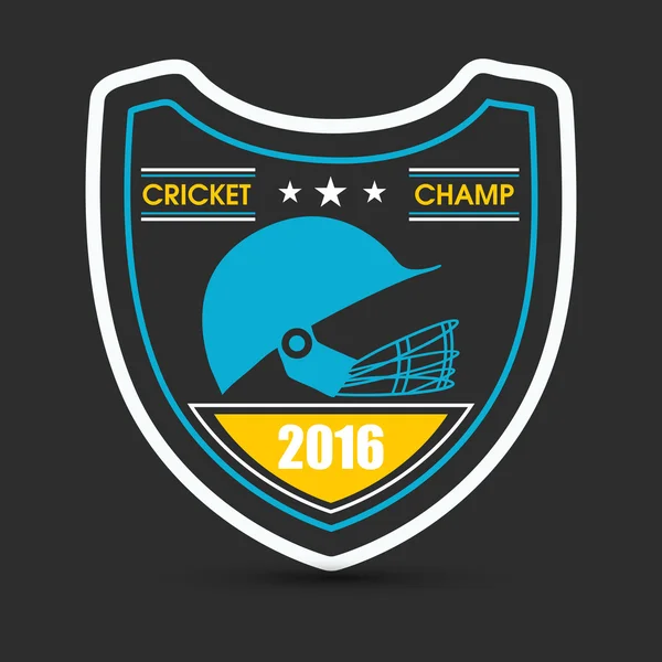 Sticker, tag or label design for Cricket concept. — Stock Vector