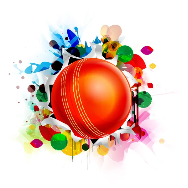 Balle brillante pour le cricket Concept sportif . — Image vectorielle