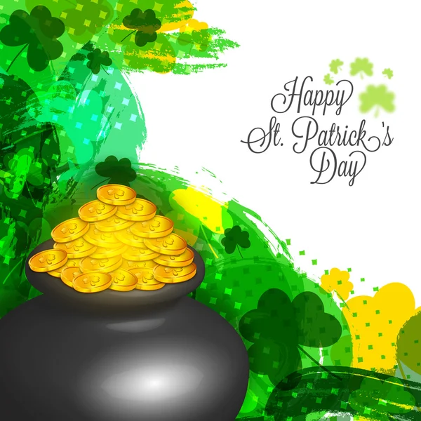 Glossy pot for St. Patrick's Day celebration. — Stock Vector